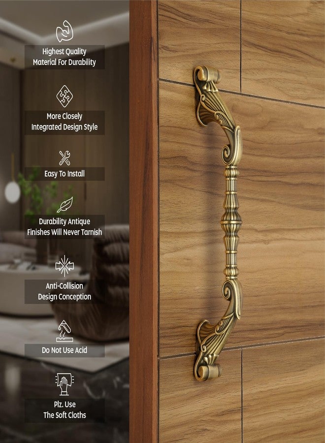 LAPO Dhanush Door Handles for Main Door | Main Door Handle | Wooden & Glass Door Handle(14 Inches-Pack of 1) Antique Finish | 3 Years Warranty - Image 3